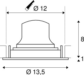 SLV NUMINOS® MOVE DL M 1003620 Beépíthető spotlámpa 1x17.55W/LED 4000K 1750LM IP20