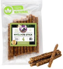 100% Természetes nyúlhús stick, 100 g, HAPPY BULLDOG