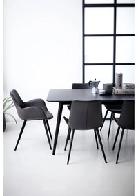 Sötétszürke kárpitozott karfás étkezőfotel Hype – DAN-FORM Denmark