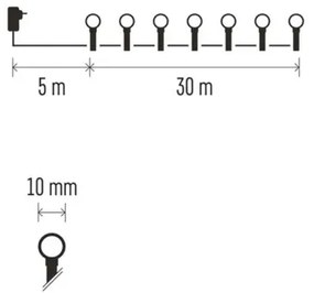 LED karácsonyi fényfüzér 300xLED/8 funkcióval 35m IP44 meleg fehér