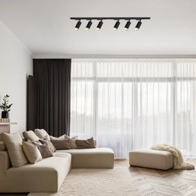 Sínrendszeres MICA spotlámpa 6xGU10/10W/230V fekete/arany