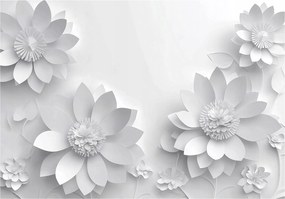 Fotótapéta levelek 3D Hatás virágok Modern elegáns nappali hálószoba Loft