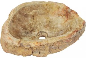 Krémszínű őskő mosdókagyló 45x35x15 cm