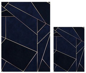 Geometric 2 db-os fekete fürdőszobai kilépő szett - Mila Home