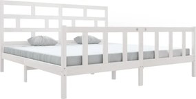vidaXL Super King fehér tömör fenyőfa ágykeret 180 x 200 cm