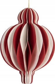 Piros-fehér papír karácsonyi dekoráció Harmonic VI 10 cm