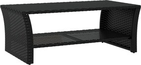 vidaXL fekete polyrattan dohányzóasztal 100 x 50 x 40 cm