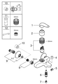 GROHE 24335001 - Kádcsaptelep DN 15, fényes króm