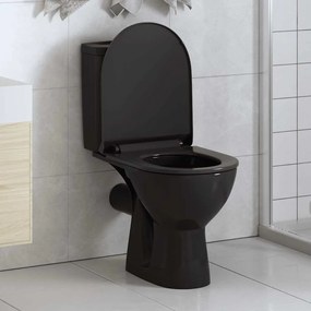 Fekete gyorsan szerelhető WC-ülőke lassan csukódó fedéllel