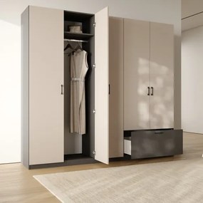 ALTA WARDROBE 5D1S ANTHRACITE+CASHMERE