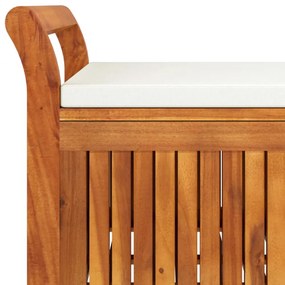 tömör akácfa tárolópad párnával 126 cm