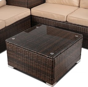 Kerti bútor szett barna/bézs színben – NEGRO