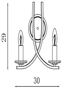 Searchlight 4162-2SB - ASCONA fali lámpa 2xE14/60W/230V