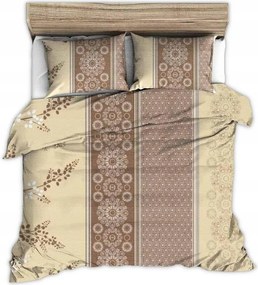 Ágyneműhuzat kéregből 140x200 barna bézs függőleges csíkok