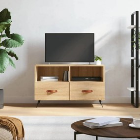 Sonoma-tölgyszínű szerelt fa TV-szekrény 80 x 36 x 50 cm