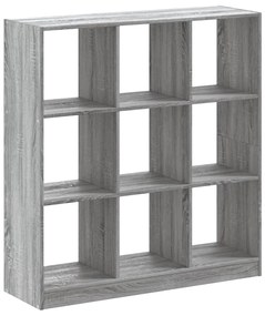 szürke sonoma színű szerelt fa könyvespolc 102 x 32 x 108 cm