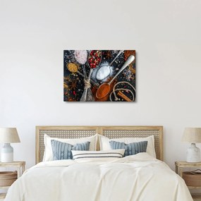 Egy kanál képe fűszerekkel (70x50 cm)