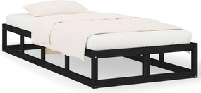 vidaXL fekete tömör fa ágykeret 75 x 190 cm (Small Single)