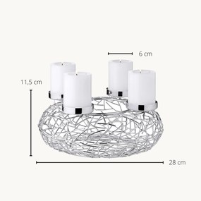 Adventi koszorú Milano (ø 28 cm), rozsdamentes acél - EDZARD