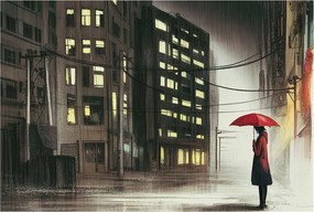 Fotótapéta Flizelin Dekoratív Hálószoba Eső város 104x70