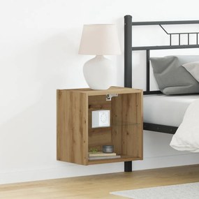 lebegő polc 2 db Kézműves tölgy 40x28.5x40 cm Szerelt fa