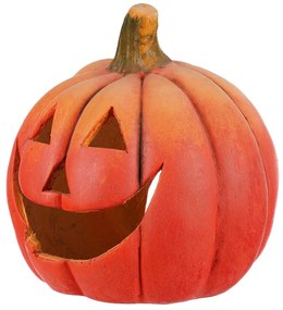 Tök gyertyatartó faragott narancssárga, terrakotta, átmérő 26 cm