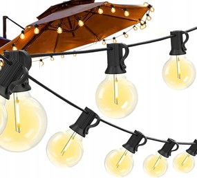 Napelemes fényfüzér izzók kerti lámpák Led fénylánc 50m