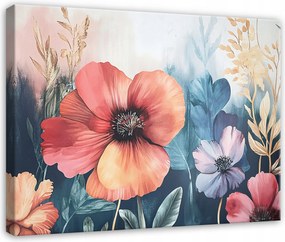 Hálószoba Nappali Konyha Vászonkép Mezei Virágok Pasztell 60x40