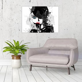 Üveg kép - A titokzatos nő (70x50 cm)
