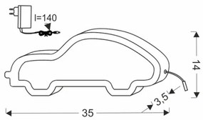LED gyermek asztali lámpa CAR LED/11W/230V fekete