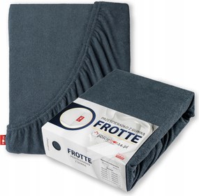 Frottír lepedő 140x200 gumis vastag pamut oldal 30 cm Hamu Sötét