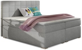 Franciaágy Boxspring 140 cm Abbie (világosszürke) (matracokkal). 1027407