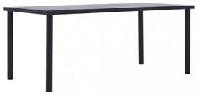 fekete és betonszürke MDF étkezőasztal 200 x 100 x 75 cm