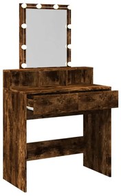 füstös tölgy színű fésülködőasztal LED-del 80 x 41 x 144,5 cm