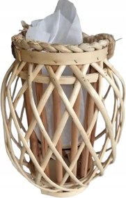 Nagy telight gyertyatartó 33x15 cm fa üveg #st