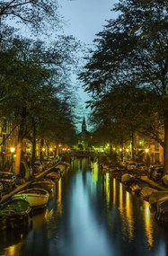 Poszter 53x81cm Csatorna Amszterdam városon keresztül 2, Assaf Frank