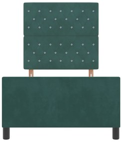 Ágykeret Sötétzöld 90x200 cm Bársony