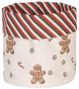 Karácsonyi pamut kenyérkosár 15x16 cm Classic Gingerbread Magic mézeskalácsos