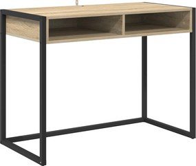 vidaXL Asztal tárolóval Sonoma 100 x 50 x 75 cm Faanyag