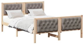 Ágykeret fejtámlával Tópszínű 150 x 200 cm Tömör fenyőfa