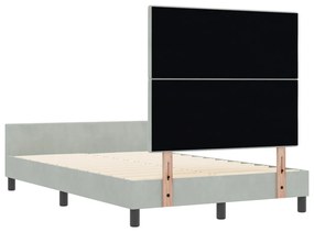 Világosszürke Bársony Ágykeret 120x200 cm