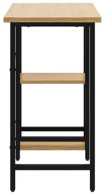 fekete-tölgyszínű MDF és fém számítógépasztal 80 x 40 x 72 cm