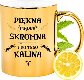 Prémium Arany Csillogó Bögre Kalina Ajándék Nyomtatott Fotóval