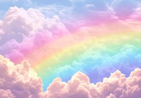 Fotótapéta szivárvány felhő pasztell égbolt gyerekszoba fantasy +ragasztó