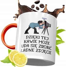 Narancssárga Bögre Fotósnak Ajándék fényképes nyomtatással