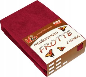 Gumis frottír lepedő 220x240 bordó Karo