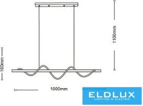 UNIVERSO Függeszték 36w 2280lm CCT IP20 fehér 1000x1100mm