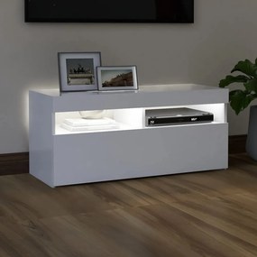 fehér TV-szekrény LED-lámpákkal 90 x 35 x 40 cm