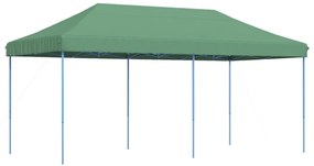 zöld összecsukható felugró rendezvénysátor 580x292x315 cm