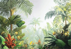 Fotótapéta Dzsungel Trópusi Erdő 3D Hálószoba Nappali Tapéta Zöld 400x280